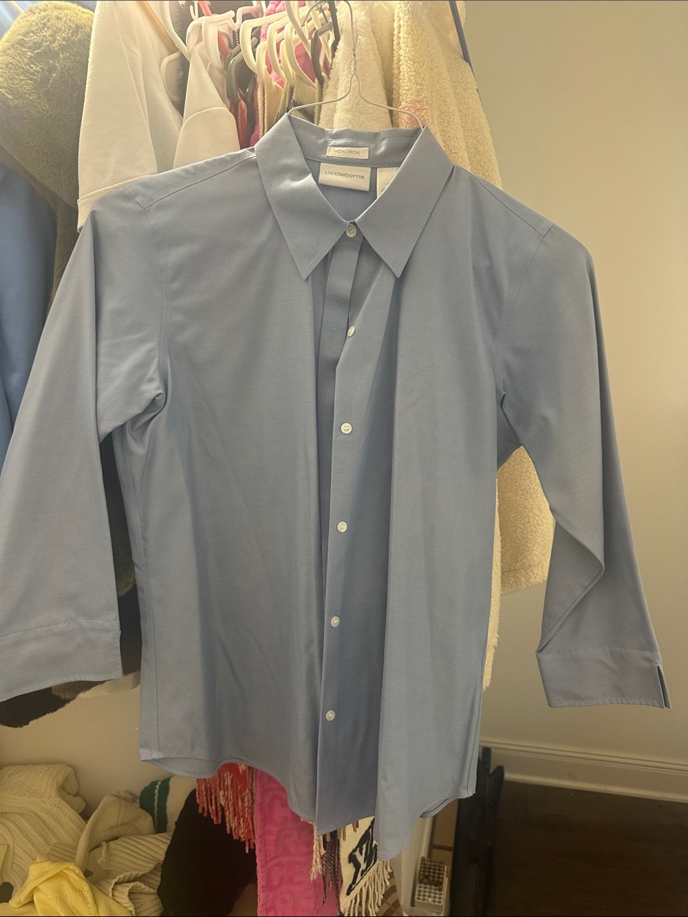 Liz Claiborne Men's Light Blue Dress Shirt - Classic Button Front